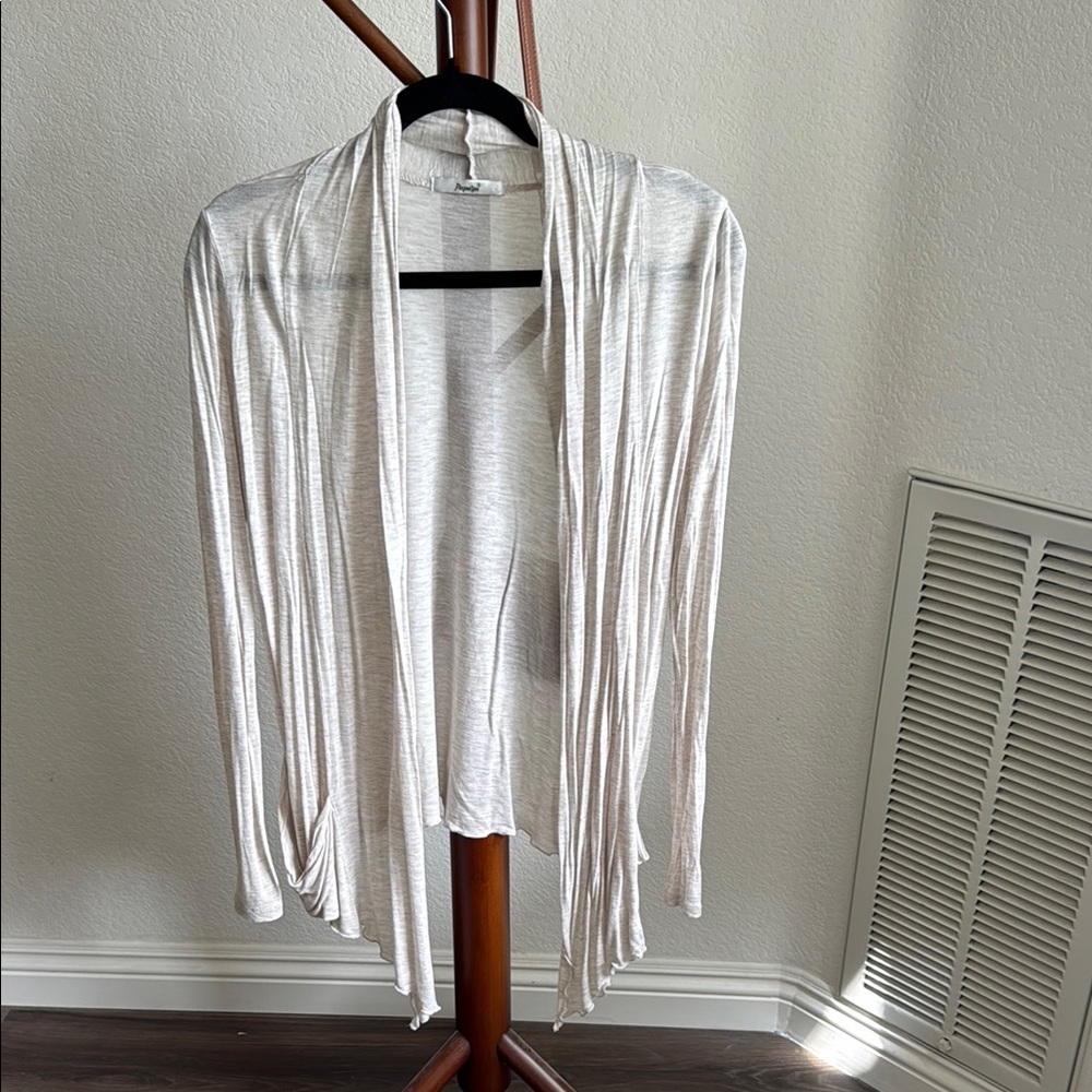 Elegant Cream Draped Cardigan